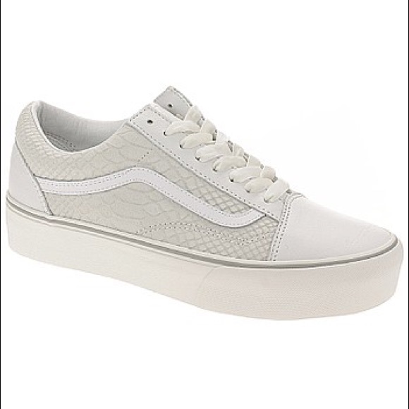 vans white snake platform
